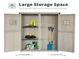 Wooden Garden Shed with Two Windows, Tool Storage Cabinet, Outdoor Double Door Organizer 127.5L x T3398P313622