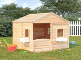 Playhouse with Lockable Door and Flower Pots Solid Wood Fir 93686