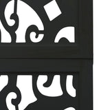 Room Divider 6 Panels Black Solid Wood Paulownia 358761
