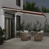 Manual Retractable Awning with LED Brown 450x350 cm 3215392