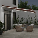 ZNTS Manual Retractable Awning with LED Brown 450x350 cm 3215392