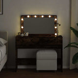 Dressing Table with LED Smoked Oak 100x40x120 cm 848210