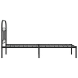 Metal Bed Frame without Mattress with Headboard Black 75x190cm 377107