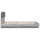 Bed Frame without Mattress Grey Sonoma 135x190 cm Double 3209959