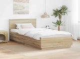 Bed Frame with Headboard Sonoma Oak 90 x 200 cm Engineered Wood 3408210