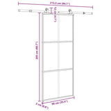 Sliding Door with Hardware Set 90x205 cm ESG Glass&Aluminium 3332819