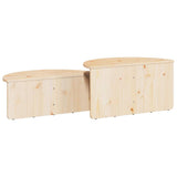 Coffee Table 2 pcs Natural Solid pine wood 873535