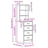 Highboard Smoked oak 40 x 41 x 135 cm Engineered wood 865050