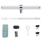 360&deg Shower Drain with Slim Model Silver 70 cm 42015987