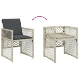 13 Piece Garden Dining Set with Cushions Light Grey Poly Rattan 3210803