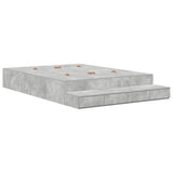 Storage Bed Frame Concrete Grey 150 cm Engineered Wood 3335648