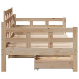 Daybed with Drawers without Mattress 90x200 cm Solid Wood 3302120
