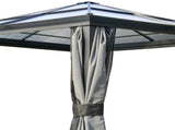 3 x 3 Hardtop Canopy with Polycarbonate Roof, Aluminium Frame, Permanent Pavilion Garden T3398P320050