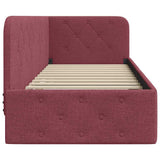 Corner Bed Frame with Headboard Wine Red 80 x 200 cm Fabric 42016482