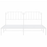 Metal Bed Frame without Mattress with Headboard White 200x200cm 373943