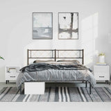 Metal Bed Frame without Mattress with Headboard Black 150x200cm 372279