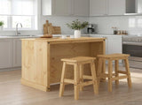 Kitchen Island Set with Shelf 3 pcs Honey Wax Solid-Pine 3425394