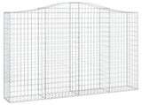 Arched Gabion Baskets 3 pcs 200x30x160/180 cm Galvanised Iron 3145494