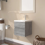 Sink Cabinet with Built-in Basin Grey Sonoma Engineered Wood 3152859