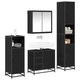 Bathroom Furniture Set 4 pcs Black Oak Engineered Wood 3402559