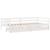 Daybed with Drawers without Mattress White 90x200 cm Solid Wood 3302048