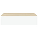 330250 Wall Drawer Shelves 2 pcs Oak and White 40x23,5x10cm MDF