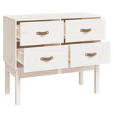 Console Cabinet White 90x40x78 cm Solid Wood Pine 821740