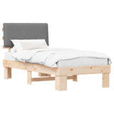 Bed Frame with Upholstered Headboard Light Grey 100 x 200 cm 877299