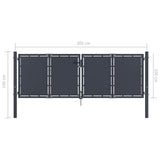 Garden Gate Steel 300x100 cm Anthracite 144524