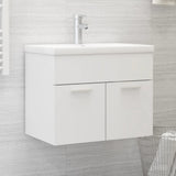 Sink Cabinet with Built-in Basin White Engineered Wood 3071270