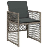 13 Piece Garden Dining Set with Cushions Grey Poly Rattan 3210800