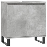 ZNTS 3 Piece Bathroom Cabinet Set Concrete Grey Engineered Wood 3187801