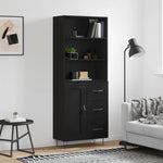 Highboard Black 69.5x34x180 cm Engineered Wood 3190014