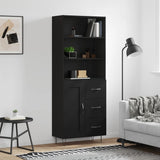 Highboard Black 69.5x34x180 cm Engineered Wood 3190014