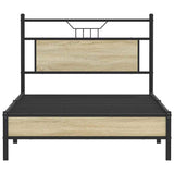 Bed Frame without Mattress Sonoma Oak 100x190 cm Engineered Wood 4106938