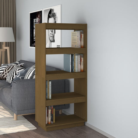 Book Cabinet/Room Divider Honey Brown 60x35x135 cm Solid Pinewood 810872