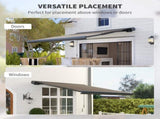 3 x 2.5 m Electric Awning with Remote Controller, Aluminium Frame DIY Retractable Awning, UV50 Sun T3398P323860