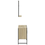 ZNTS 2 Piece Bathroom Cabinet Set Sonoma Oak Engineered Wood 3214340