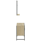 ZNTS 2 Piece Bathroom Cabinet Set Sonoma Oak Engineered Wood 3214340