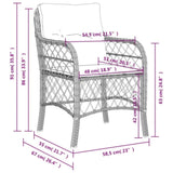 Garden Chairs with Cushions 2 pcs Beige Poly Rattan 365156