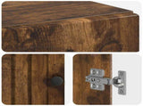 Bathroom Cabinet with Open Shelf ALKMAAR Smoked Oak 896160
