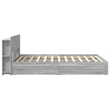 Bed Frame with Storage Grey Sonoma 140 x 200 cm Engineered Wood 3433577