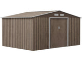 Outsunny 9 x 6ft Steel Garden Shed, Outdoor Storage Tool House with Vents, Foundation and Lockable T3398P314085