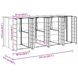 Wheelie Bin Storage for 4 Bins Silver 272 x 77.5 x 115.5 cm 3394790