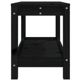 Garden Bench Black 82.5x35x45 cm Solid Wood Pine 832379