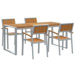 Garden Dining Set 5 pcs Grey and brown 180 x 90 x 75 cm 3284371