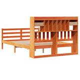 Bookcase Bed without Mattress Wax Brown 150x200 cm King Size Solid Wood Pine 3321957