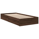 Bed Frame with Drawers without Mattress Brown Oak 100x200 cm 3280677