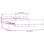 Metal Bed Frame without Mattress Smoked Oak 180x200 cm Super King 3308491