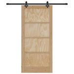 Sliding Door Manual Natural and black 93 x 202 cm 3333514